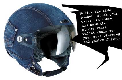Denim motorcycle helmet
