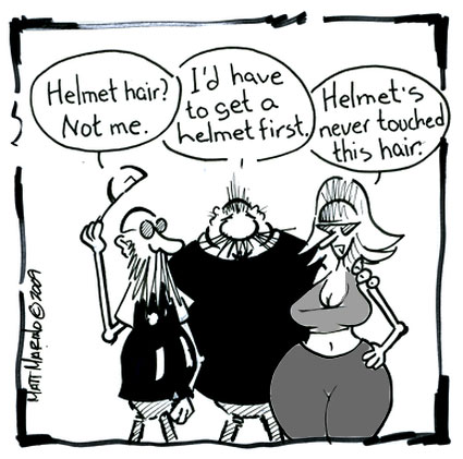 Helmet Hair Motorcycle Comic
